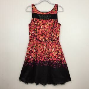 Y2K Jessica Simpson Womens Dress Size 6 Coral Flare Lining Office Siren Fairy